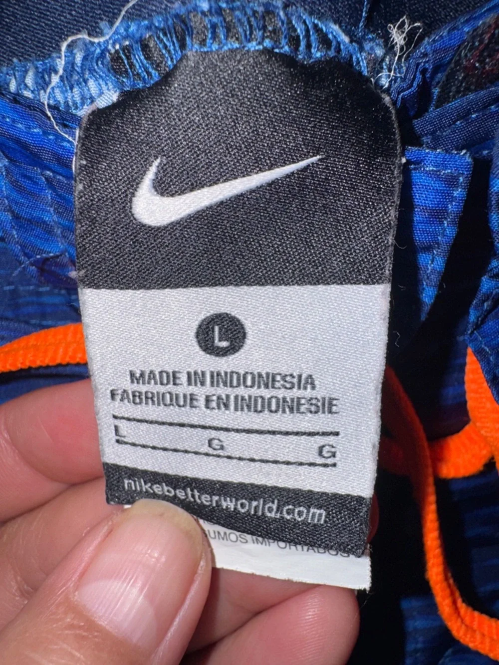Nike Blue Athletic Swim Shorts with Orange Drawstring 2for$30
